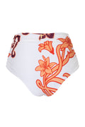Victoria Vintage Bottom / White lilies in Salmon and Violet - Ivory