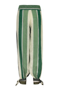Samadhi Linen Pants / Green - Ivory Stripes