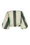 Beatrice Linen Top / Green Ivory Stripes