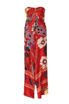 Bardot Silk Maxi Dress / Red Moonlight Garden