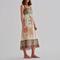 Sol de Occidente Cotton-Silk Midi Dress / Ivory Palms