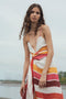 Sophia Linen Maxi Dress / Fucsia Stripes