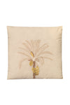 Beige Palm Tree Embroidered Cushion Cover  / Ivory Beige Palm