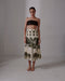 Beatrice Linen Midi Skirt / Cream Maxi Palms Green