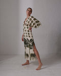 Topacio Linen Maxi Dress / Cream Maxi Palms Green