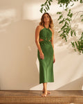 San Agustin Midi Dress / Green