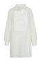 Guayabera Linen Shirt Dress / White