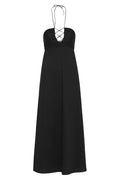 Acordeon Cotton Midi Dress / Black