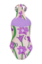 Torre Del Cielo Embroidered One Piece / Beige Violet Flowers