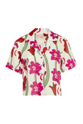 Tomaso Linen Shirt / Fuchsia Flowers