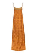 Copa del Sol Cotton-Silk Maxi Dress / Mustard Arabesque