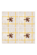 Palm Linen Cocktail Napkins Set of 4/ Yellow Squares