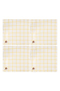 Palm Linen Napkins Set of 4/ Yellow Squares