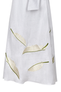 Ermita Linen Embroidered Midi Dress / White