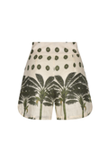 Tomaso Linen Short / Cream Mini Palms Green