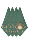 Solsticio Linen Embroidered Napkins Set of 4 / Pine
